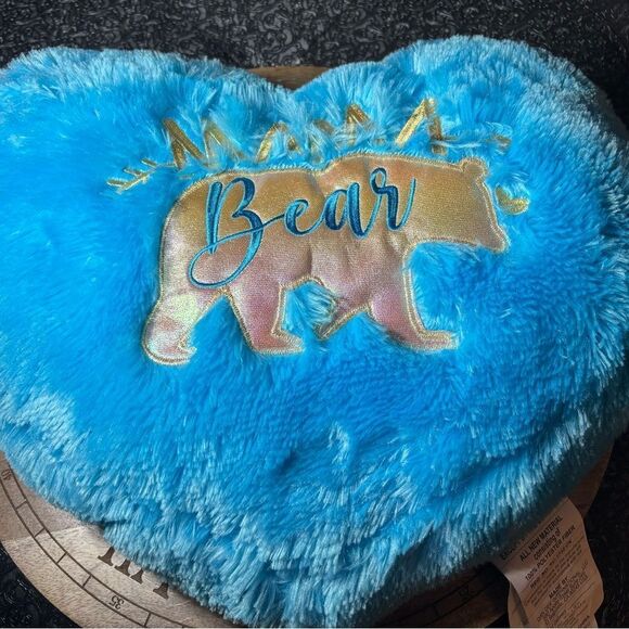 Way to Celebrate Mother’s Day Plush Blue Heart Shaped Decorative Pillow Mama B - Picture 6 of 8